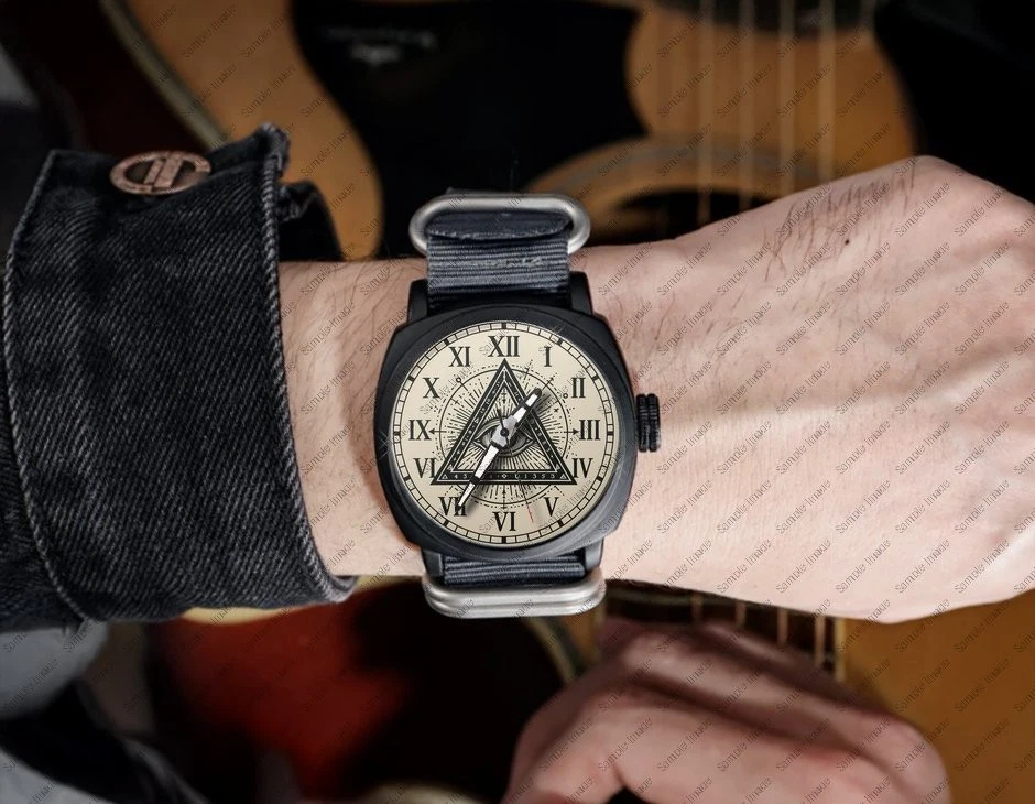 Illuminati franc-maçon belle #2 art style aviateur montre-bracelet bracelet en nylon - Photo 1/1