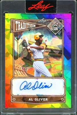2025 Leaf Seasons in the Sun Al Oliver 8/10 Tradition Auto Crystal Holo Rainbow - Image 1 of 2
