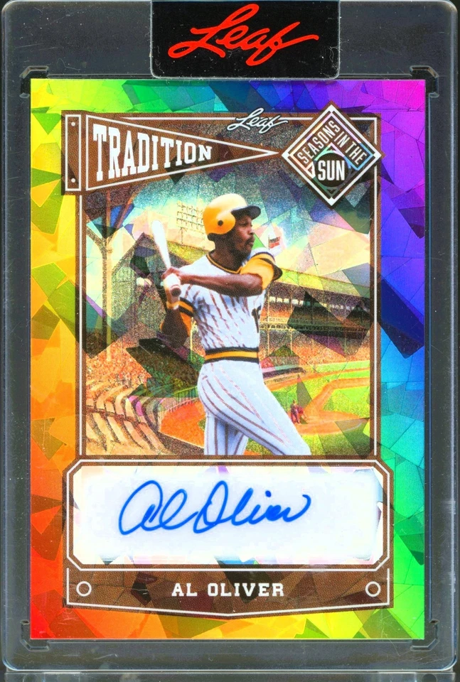 Leaf Seasons in the Sun Al Oliver 2025 8/10 Tradition Auto Crystal Holo Rainbow Foto 1 de 2