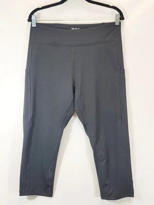 Leggings capri de tiro medio XL Tek Gear® para mujer negros ropa deportiva de entrenamiento  Foto 1 de 3