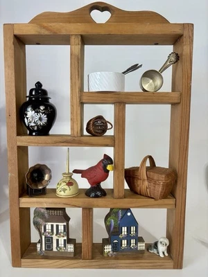 Adorable Heart Wooden Shelf Cottage Core With Accessories Included! - Image 1 of 4