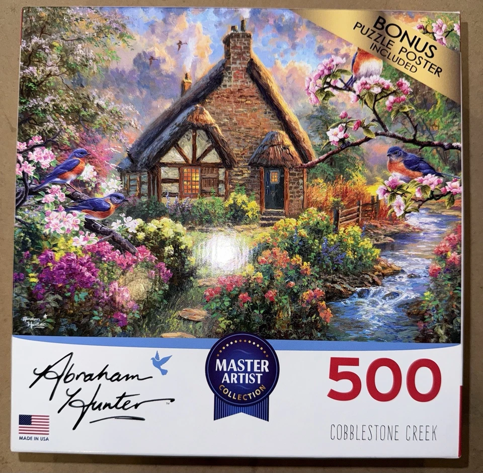Abraham Hunter - Cobblestone Creek - 500 Piece Jigsaw Puzzle for Adults - Image 1 of 2