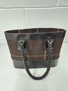 Vintage Lauren Ralph Lauren Bucket Bag Fischgrätmuster/Hahnentrittmuster. In schwarz/braun - Bild 1 von 16