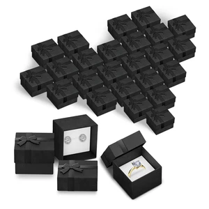 Cajas de anillos KETAR 24 piezas a granel - Caja de anillos de cartón negro, 1,57 X 1,57 pulgadas - Dura - Imagen 1 de 12