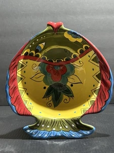 Tabletops Gallery Talavera Fish Hand Painted Bowl - Picture 1 of 9