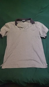 Polo Lands End 2 bottoni cotone M 38-40 blu bianco a righe - Foto 1 di 4