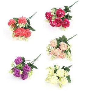 1 Bouquet 5 Heads Hydrangea Silk Flower Artificial Flower Holding Flowers Decor - Picture 1 of 17