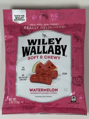 Wiley Wallaby Sandía Suave y Masticable Regaliz Gourmet 4oz - Combinado ENVÍO + $1/ea Foto 1 de 2