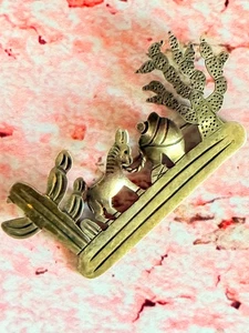 Broche prendedor mexicano vintage de plata de ley de cactus - Imagen 1 de 2