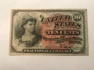 1863 Fractional Currency 10 Cent Note CU #18005 - Image 1 of 2