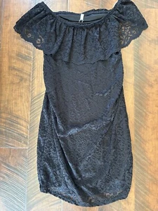 NWT Pink Blush Maternity Dress Black Lace Size Medium Strapless - Picture 1 of 6