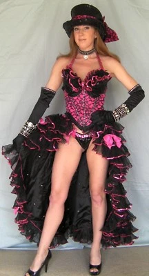 Women's Moulin Rouge / Burlesque Costume Size 0-2. Color is Black & Hot Pink!  - Image 1 of 4