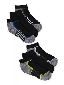 Wonder Nation Ankle Socks Boys Small Multicolor Polyester Moisture Wicking 6-Pcs - Picture 1 of 3