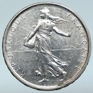 1962 FRANCE La Semeuse French SOWER WOMAN Old LARGE Silver 5 Francs Coin i89672 - Picture 1 of 3