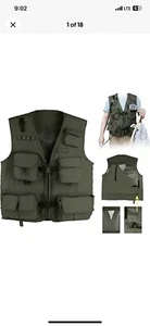 Men Fly Fishing Vest Multi-Pocket Quick Dry Mesh Vest Jacket Outdoor Waistcoat - Picture 1 of 8