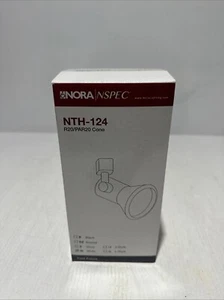 Nora Lighting Cone Line Voltage Track Head White R20 / PAR20 NTH-124 - Picture 1 of 4