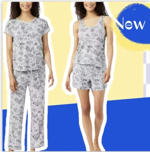Lucky Brand Ladies' 4 piece Pajama Set, GREY, MEDIUM or SMALL pick one - Picture 1 of 7