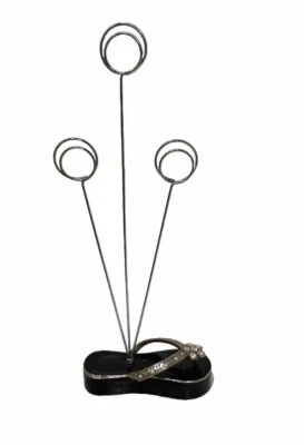 Soporte de metal vintage esmaltado de tacón alto miniatura para tarjeta de zapato foto nota Foto 1 de 4