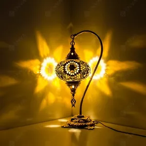 Lámpara multicolor de mosaico estilo turco marroquí luz globo grande - Imagen 1 de 10