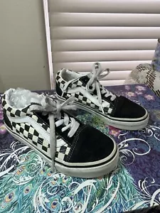 VANS LITTLE GIRLS BLACK & WHITE CHECKERED SHOES, SZ 1.5 M, VERY NICE CLEAN SHAPE - Picture 1 of 12