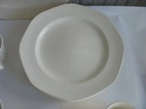Vtg s/ 8 Independence ? Westmoreland ? White Ironstone 9 3/4" Dinner Plates - Picture 1 of 5