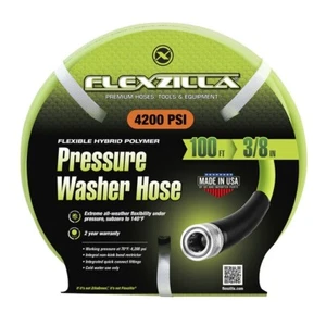 Flexzilla Pressure Washer Hose 3/8 in x 100 ft 4200 PSI Cold Water No Kinking! - Picture 1 of 2