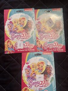 THREE Nickelodeon SUNNY DAY 18 INCH 18" FOIL BALLOONS