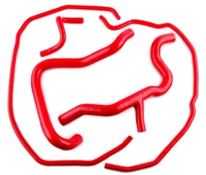 Red For Ford Focus Mk2 ST225 Silicone Radiator Coolant & Header Tank Hoses Kit - Afbeelding 1 van 15