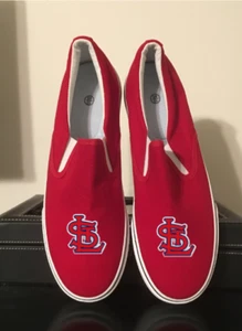 St. Louis Cardinals Baseball Team Casual Shoes Men's Size 10 Red Slip On Comfort - Picture 1 of 6