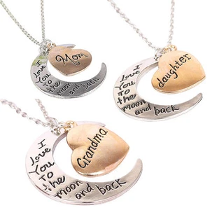 New 3pc Mom, Daughter, Grandma Necklace Set, Heart Pendant Necklace, Easter Gift - Picture 1 of 1
