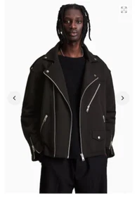 Allsaints Herren Vikah Biker Jet schwarze Jacke £159 100 % authentisch - Bild 1 von 9