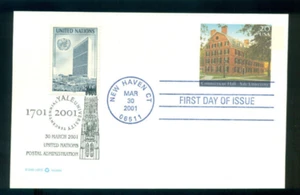 2001 FDC - Scott# UX 381 numero congiunto con Nazioni Unite - Yale University - Foto 1 di 1