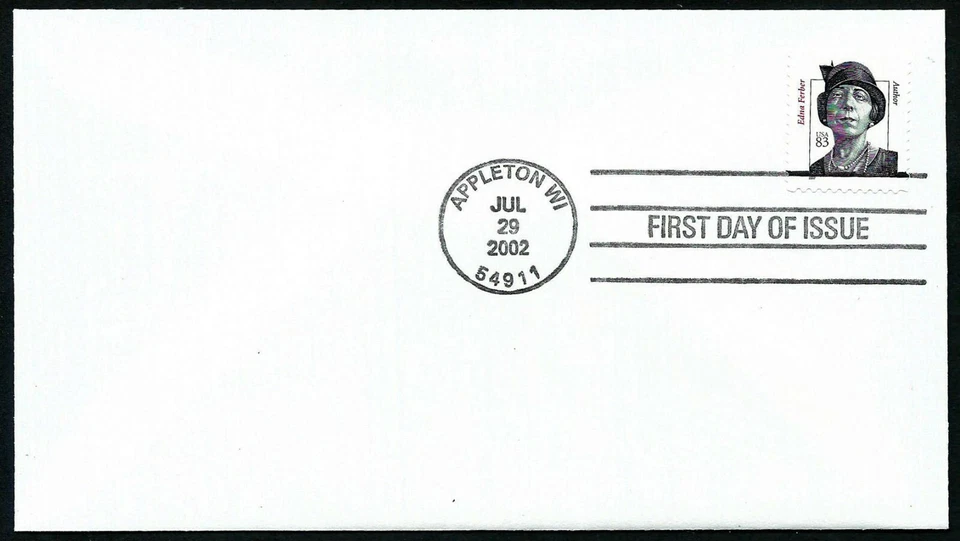 USA, SCOTT # 3433, FDC COVER - AUTHOR EDNA FERBER, CLEAN UNADDRESSED, YEAR 2002 - Image 1 of 1