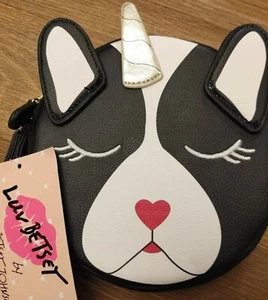 BETSEY JOHNSON Cat Coin Purse Black/White - Picture 1 of 12