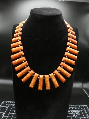 Jay King DTR 925 Sterling Sponge Coral Graduated Bar Adjustable Necklace - Image 1 of 4