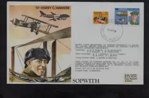 1979 HARRY HAWKER 'HAWKER HUNTER' AIRCRAFT FLOWN COVER RAF BRAWDY. SPECIAL STAMP - Picture 1 of 2