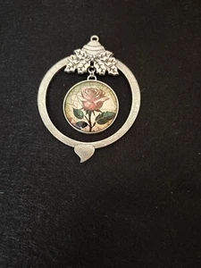 Rose Lantern Metal Ornament 4 Inches - Picture 1 of 2