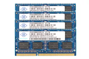 4X 4GB Nanya 4GB 2RX8 PC3-10600S DDR3 1333Mhz CL9 Memory RAM SODIMM Laptop #DD - Picture 1 of 7