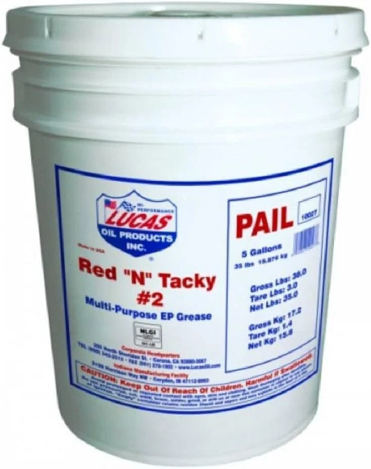 Balde Lucas Oil 10027 Red N Tacky Grease 35 lb - Imagem 1 de 1