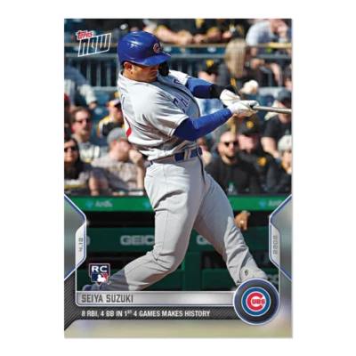 2022 MLB Topps Now #40 Seiya Suzuki, 8 RBI, 4 BB in 1st 4 Games Makes History - Image 1 of 2