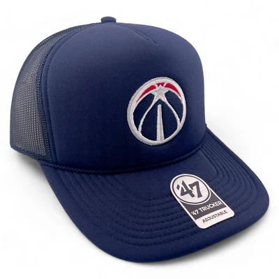 '47 Brand Washington Wizards NBA Navy Foam Trucker Snapback Mesh Back Hat Cap - Image 1 of 4