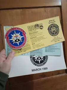 NASA STS-29 Pressemappe / Zeitpläne & Aufkleber 1989 - Bild 1 von 7