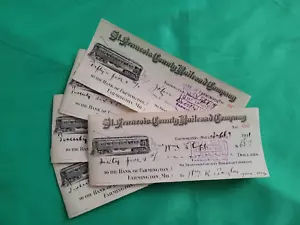 1911 St Francois Co. RAILROAD BANK CHECKS TRAIN Lot of 5 Vintage Gift D - Bild 1 von 5