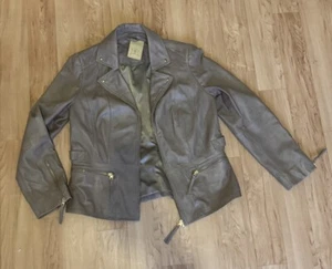 Gerry Weber Lederjacke Nappa Echtleder grau Gr. 42 NEU mit Etikett - Bild 1 von 5