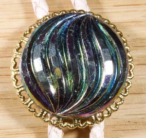 Iridescent Plastic Medallion Bolo Tie X631A - Picture 1 of 2