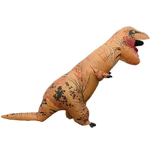 Halloween Express T-Rex Brown Dino Inflatable Costume Adult - One Size Fits Most - Picture 1 of 1