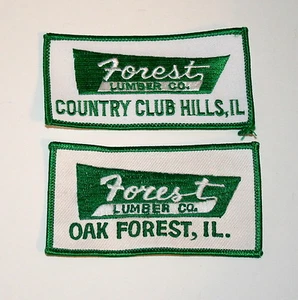 2 Vintage Forest Lumber Co Country Club Hills Illinois Aufnäher Neu NOS 1980er - Bild 1 von 1