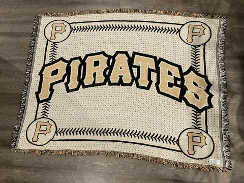 Pittsburgh Pirates Baseball Throw Blanket ~ Man Cave ~ 60" x 46" MLB ~ New Cover