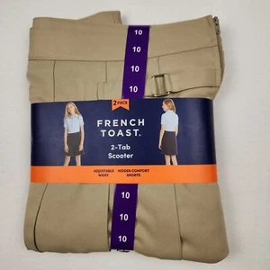 French Toast Girls School Uniform, 2-Tab Scooter, Khaki, Size 10, 2-Pack **NEW** - Picture 1 of 4