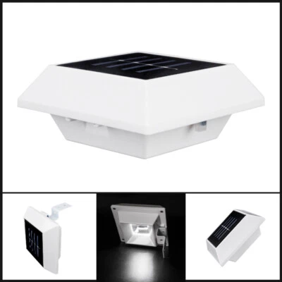 Square LED Solar Powered Light Outdoor Garden Security Wall Fence Gutter Light - Image 1 of 4